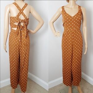 American Eagle Jumpsuit Polka Dot Tie Back Romper